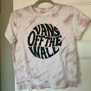Vans Pink and White Tie-Dye Cropped Tee